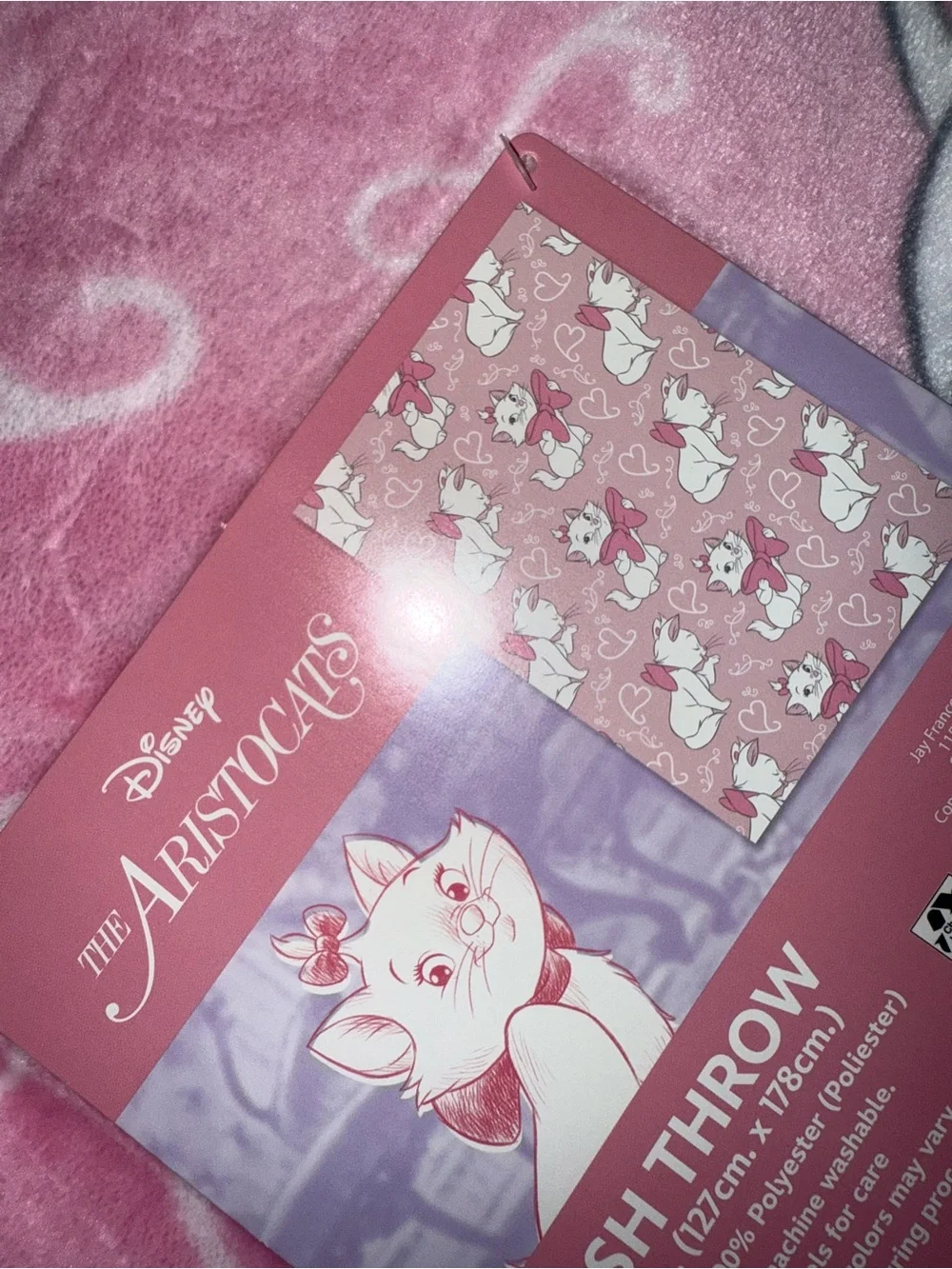 Disney aristocats Pink Marie Plush Throw Blanket